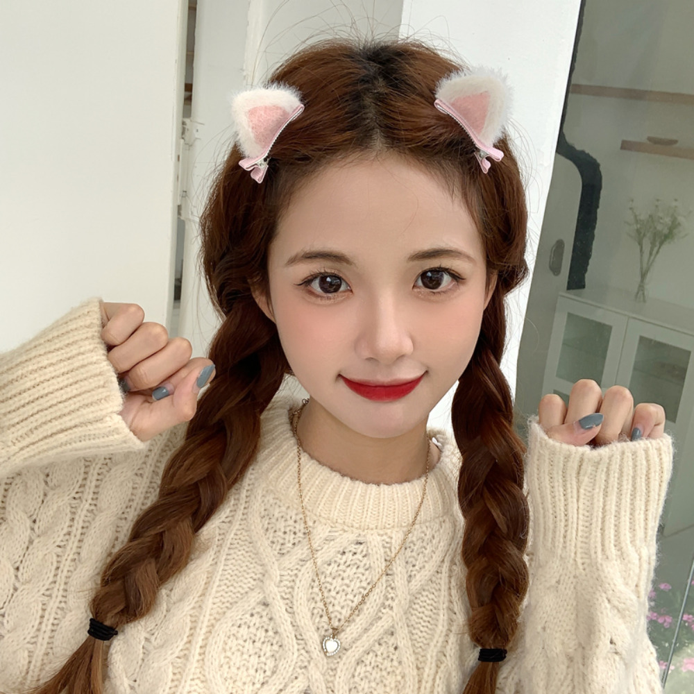 고양이귀 귀여운 헤어 머리 집게핀