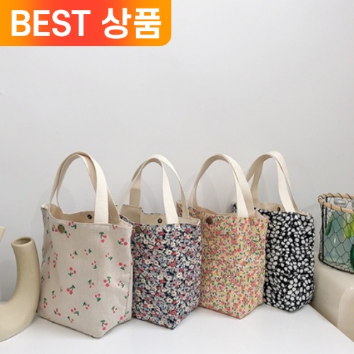 겟겟 플라워 에코백 포인트 코디 내부 수납 플라워