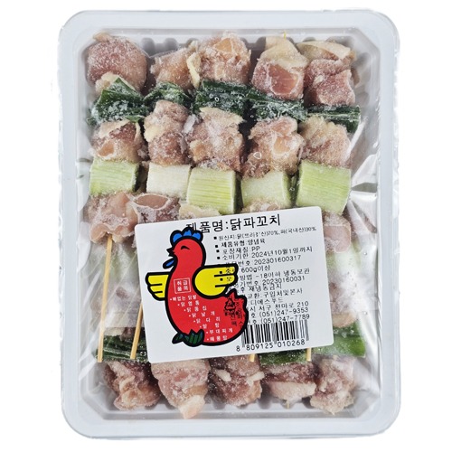 디에스푸드 냉동 닭파꼬치 600g 20꼬치 4개