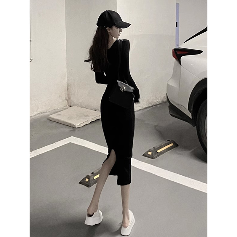 섹시롱스커트 옆트임 봄 트임섹시 노턱
