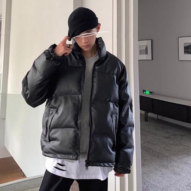 남성 무지 반목 숏패딩 겨울 아우터 패딩점퍼