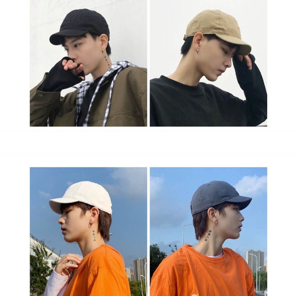 남녀 데일리 심플 디자인 무지 숏캡 좁은챙 모자