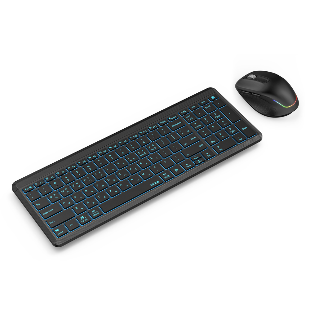 퓨전에프앤씨 아이노트 KR100RB 멀티페어링 LED 키보드 마우스 세트