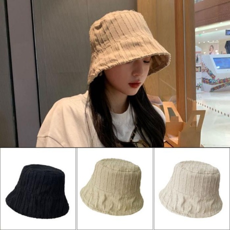 여성 여자 스티치 라인 줄 벙거지 버킷햇 스타일 모자