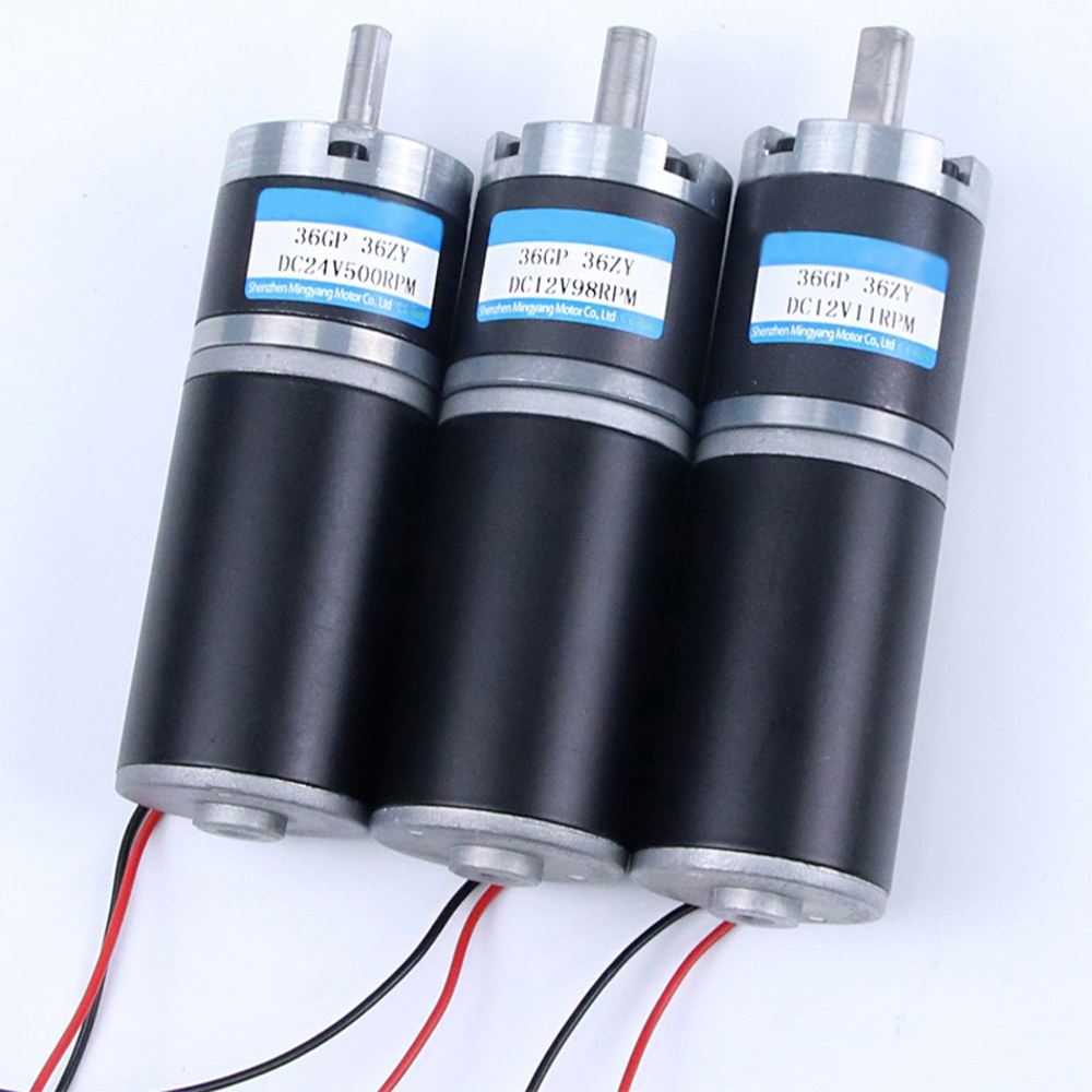 고토크 저소음 긴수명 가역 가변 속도 기어드 모터 100kg cm 12V 24V DC 유성 36-36ZY