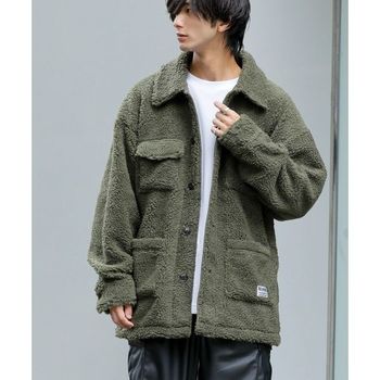 노스웨트 x 애드믹스 콜라보 플러피 보아 양털 CPO 오버사이즈 커버올 자켓 재킷 - 카키 7925077