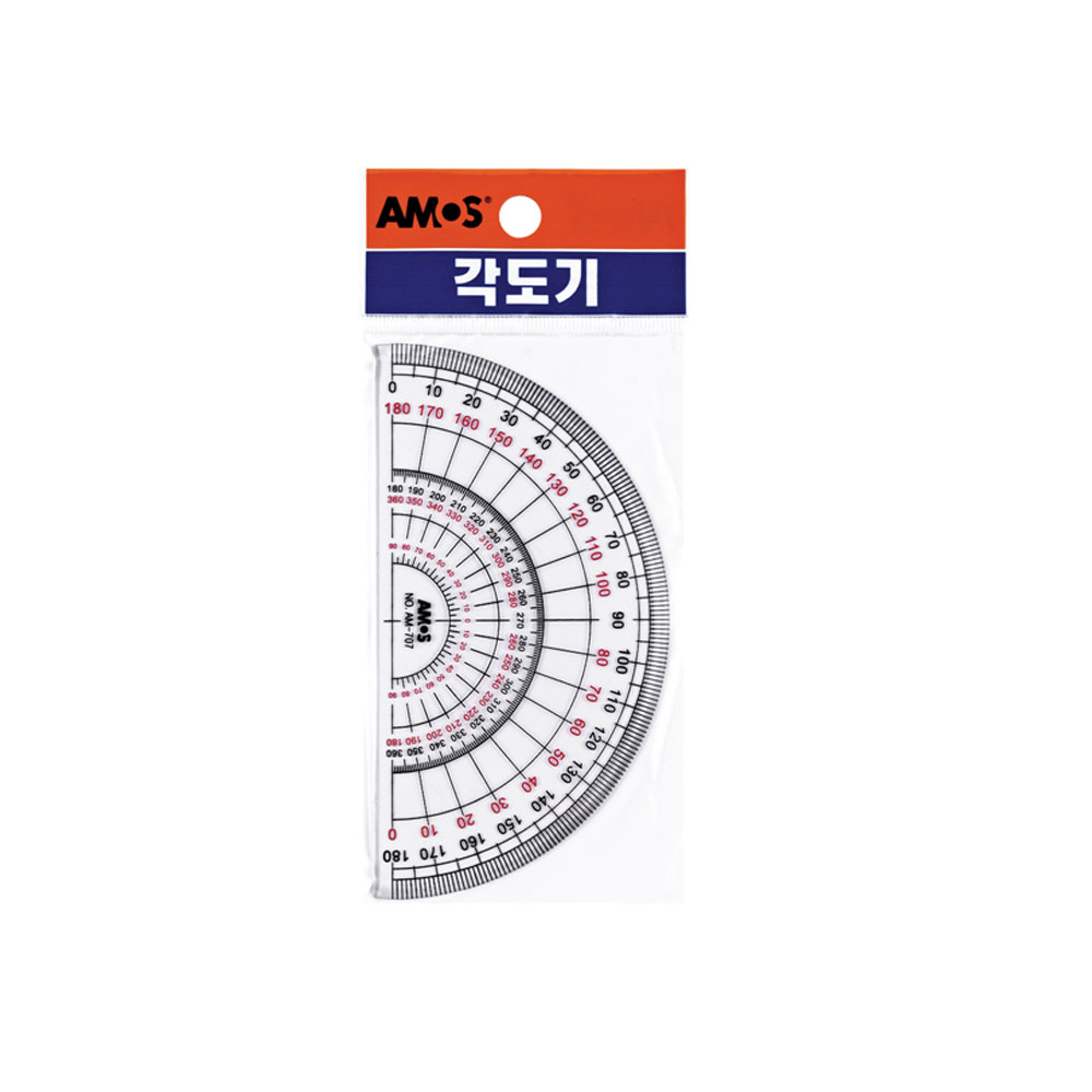 아모스 아모스 아모스 각도기 학교 준비물 수학 학용품 자 AM-707