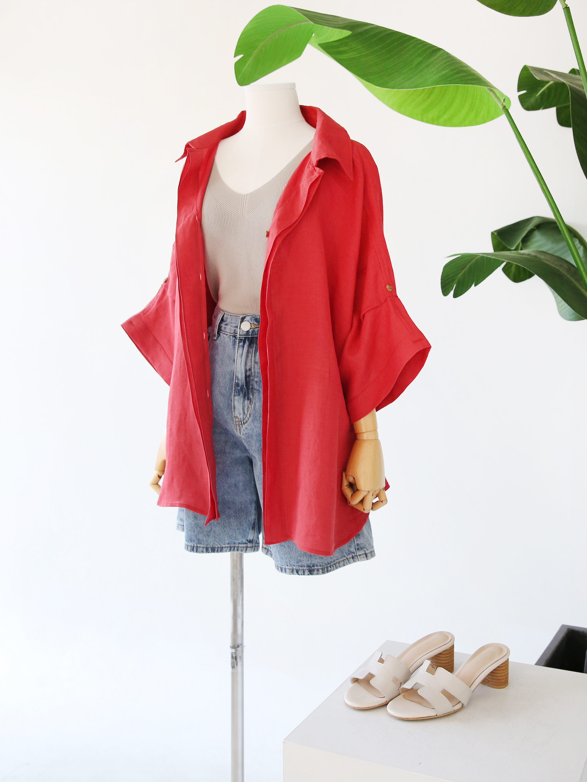 제이블랑 블랑듀 박시 린넨 블라우스 JBC2BL027