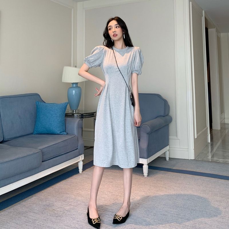 스러운 실루엣 그레이원피스 편한원피스 원피스 반팔