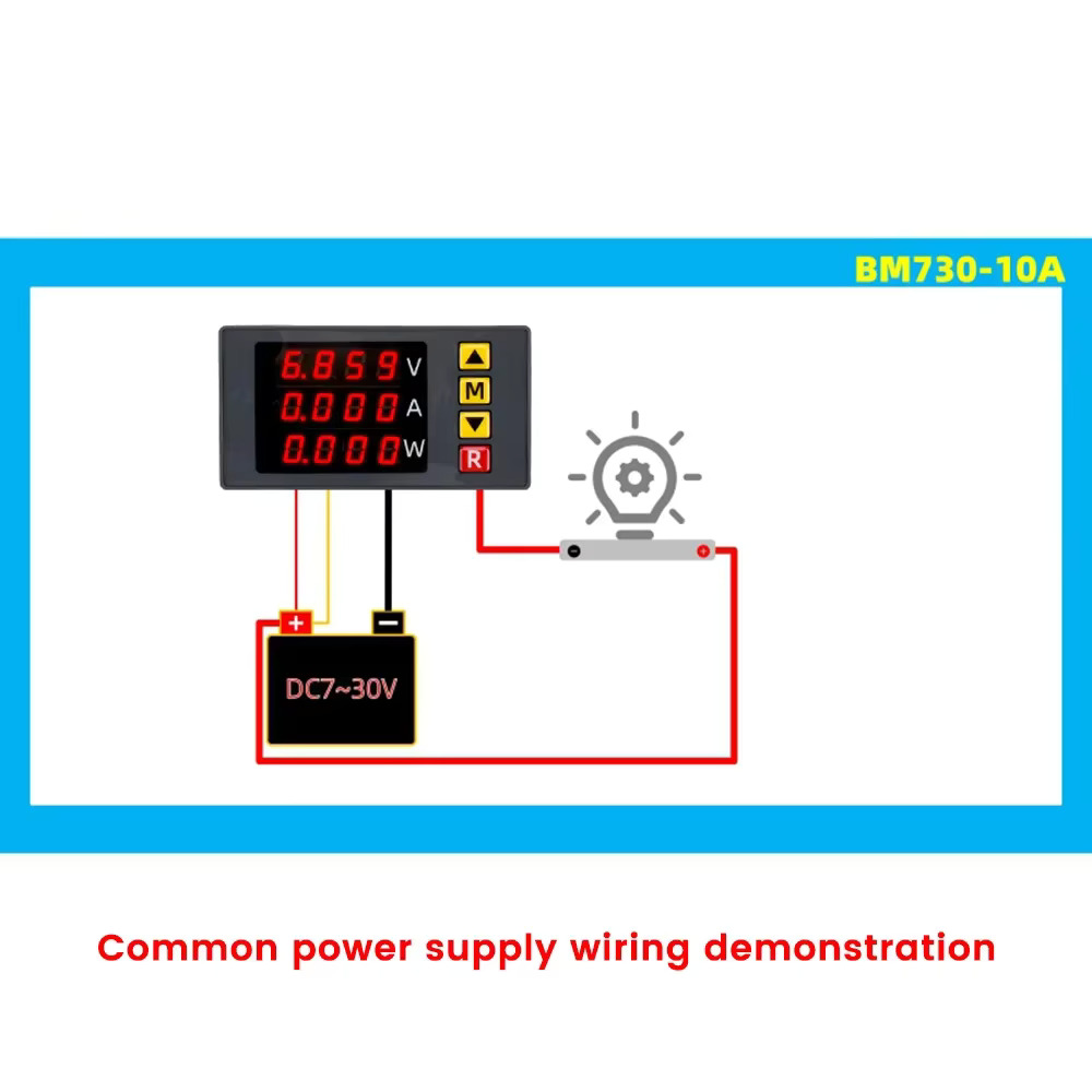 10A 1000W 디지털 전압계 전류계 전력계 에너지 미터 검출기 측정기 모니터 BM730 DC0-100V