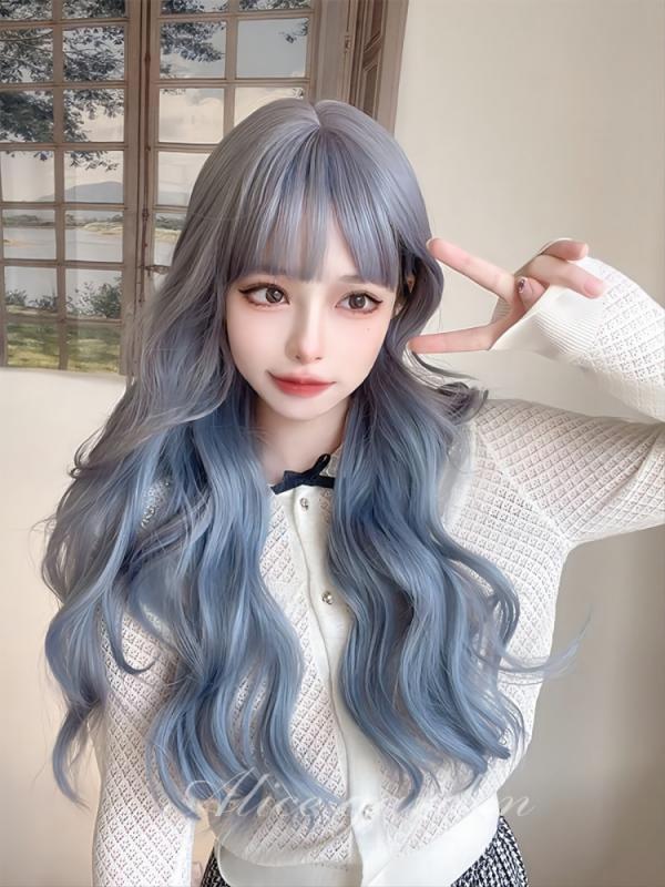 여자 부분 가발 코스튬 앞머리 헤어피스 머리핀