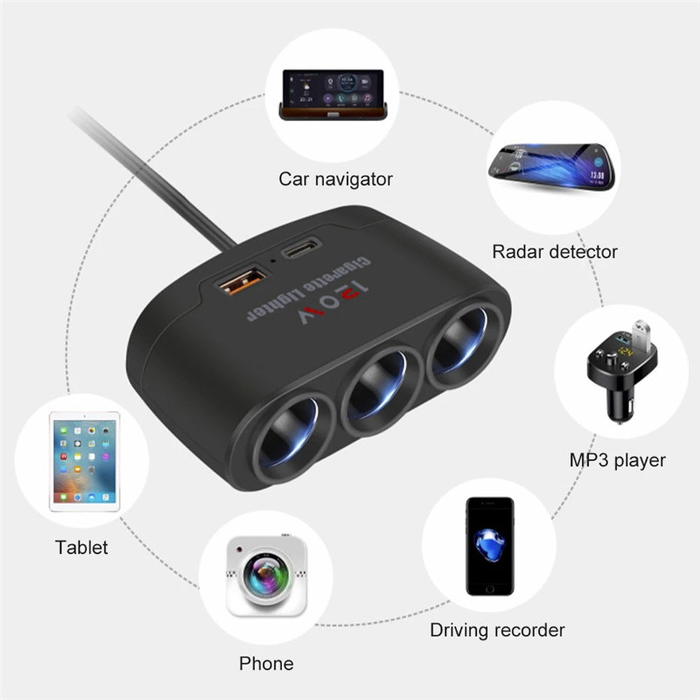 차량용 담배 라이터 분배기 고속 충전기 플러그 전화 전원 어댑터 자동차 DVR GPS 대시캠 듀얼 USB 소