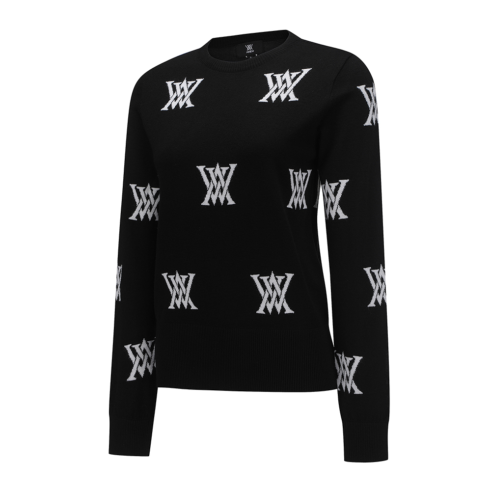 어뉴골프 여성 LOGO INTARSIA CASHMERE 스웨터 GN AGCFWKN02