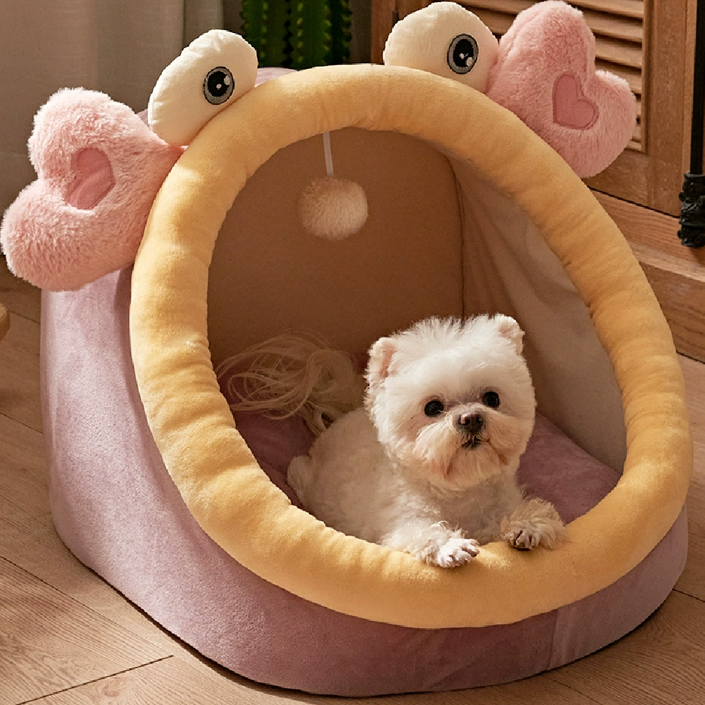 멍구네구멍가게 꽃게 강아지 고양이 하우스 집 포근하우스 동굴집 L 1개