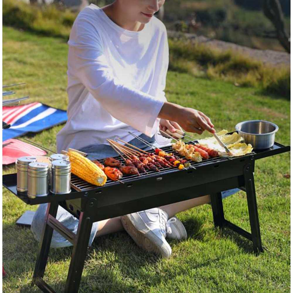 야외 접이식화로 편리한 사이드거치대 휴대용 바베큐 사이드 거치대 스테인리스 3종 1개