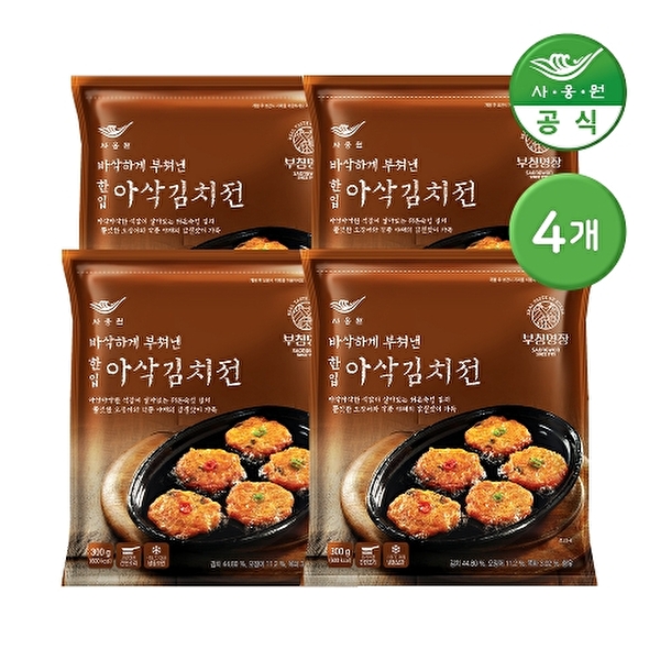 사옹원 사옹원 T 사옹원 부침명장 바삭하게 부쳐낸 한입 아삭김치전 300g 4개