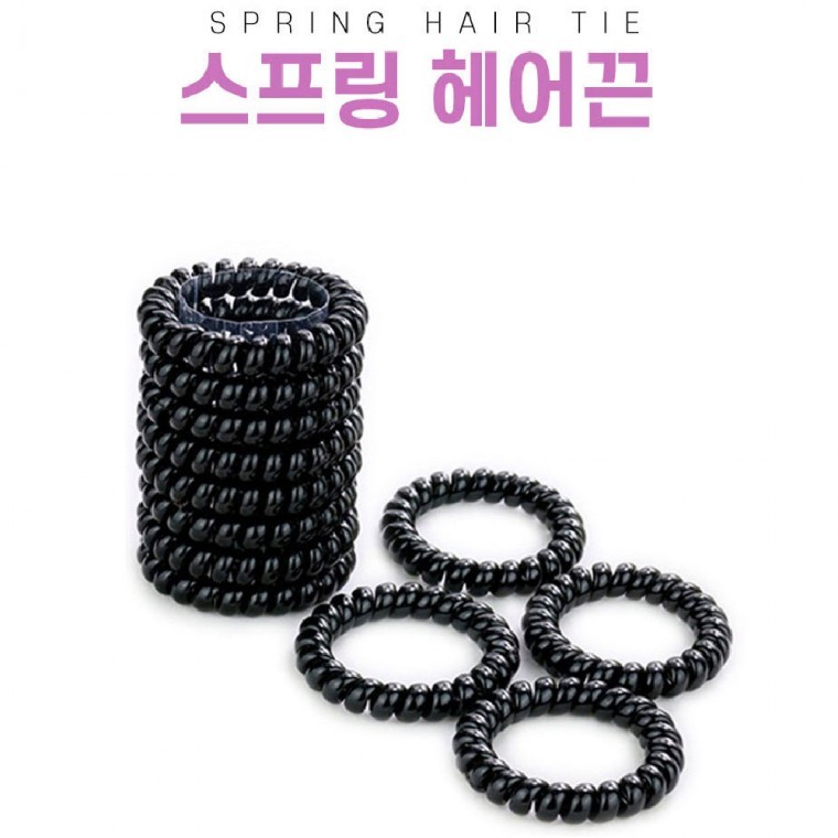 자국없는 스프링 전화선 헤어끈 머리끈 100개입 세트
