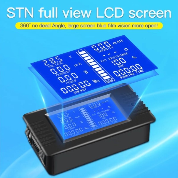 DC LCD 디스플레이 전자 멀티미터 배터리 모니터 전력 임피던스 전압계 50A 100A 9 in PZEM-015 0-200V