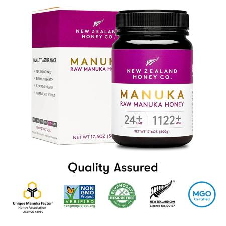 New Zealand Honey Co Raw Manuka Honey UMF 24 MGO 1122 UMF 499g 17 4온스 500g 17 6온스