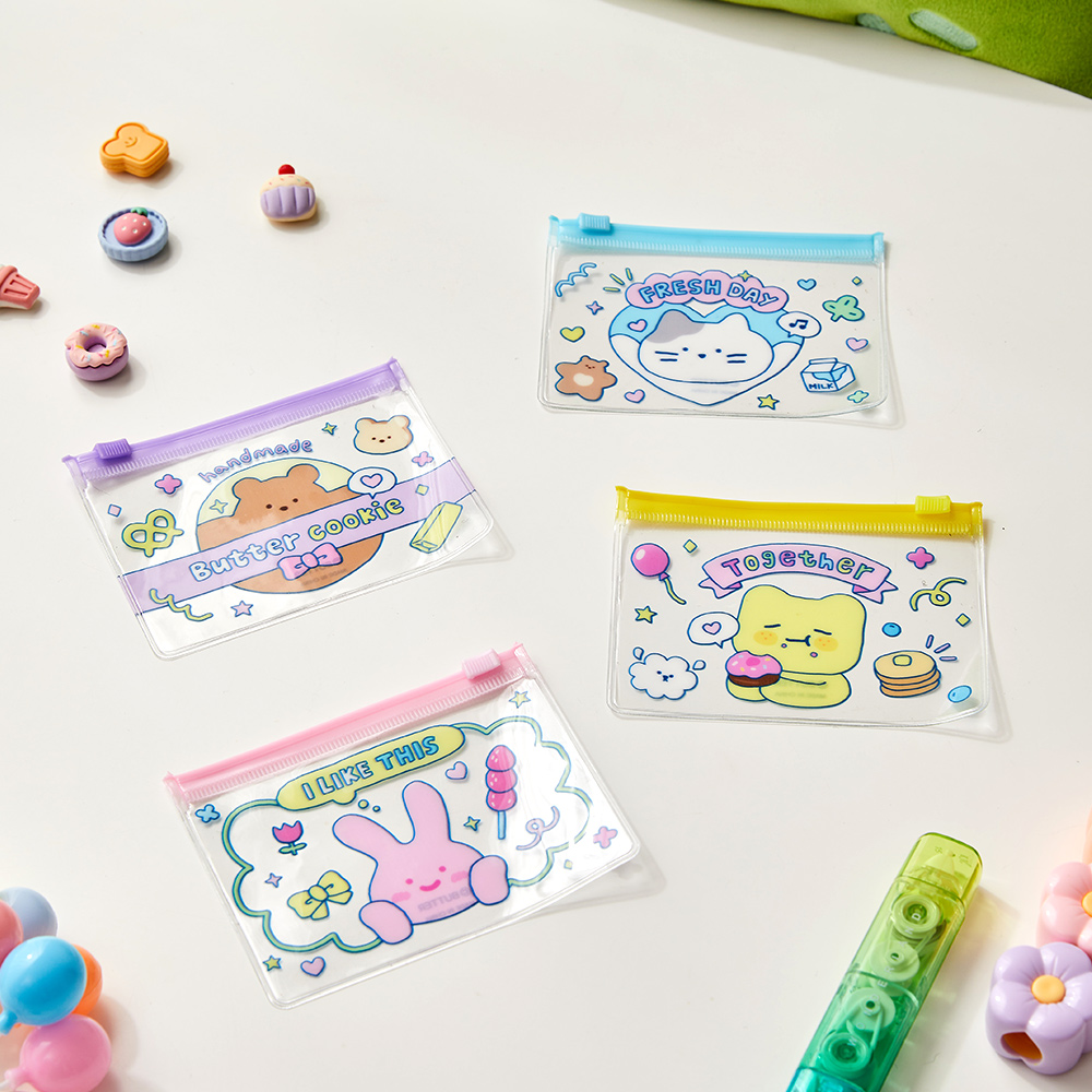 버터샵 클리어 버터곰 PVC 파우치 버터쿠키
