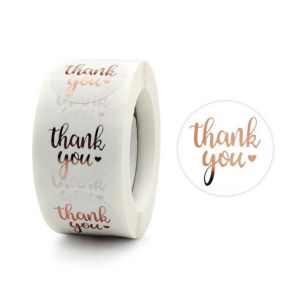 로즈골드 땡큐 감사 원형 스티커 500pcs 다꾸 S135 다