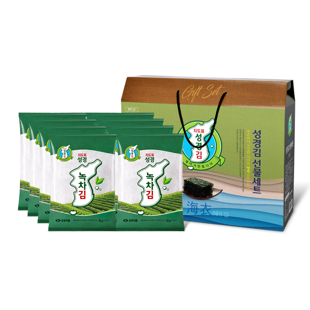 성경식품 성경김 녹차김 선물세트 30g x 8개입