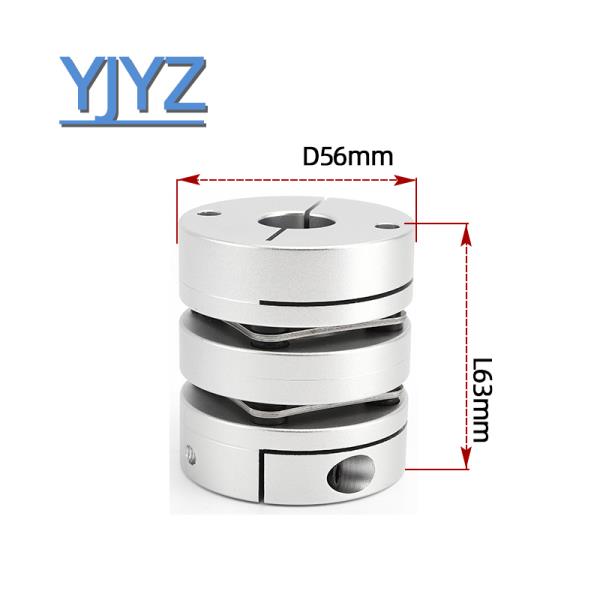 알루미늄 합금 더블 다이어프램 커플링 탄성 커넥터 D44mm L50mm 볼 스크류 스텝 서보 모터 인코더 D44L50