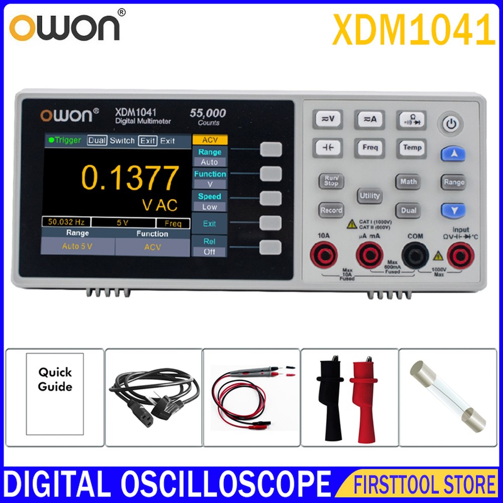 멀티테스터기 전류 USB OWON DC 55000 전압 AC True 데스크탑 테스터 계량기 카운트 R XDM1041 XDM1241