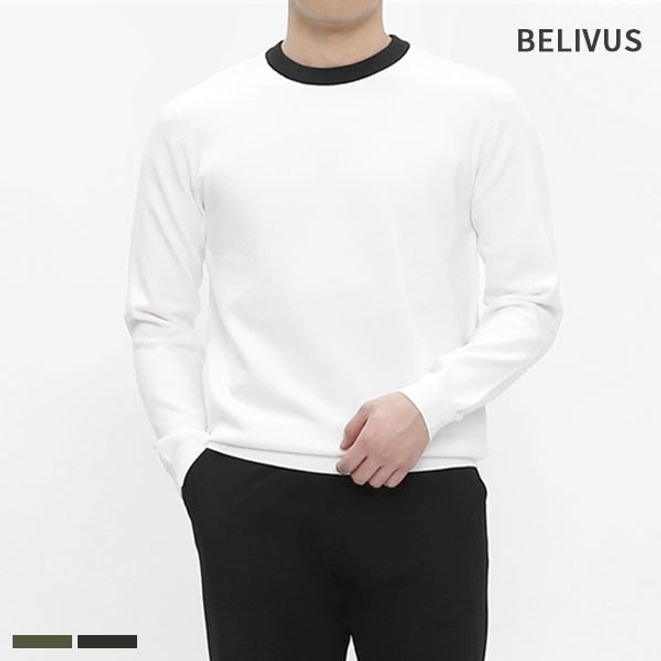 빌리버스 빌리버스 골프웨어 남성 니트 긴팔 티셔츠 BADT003