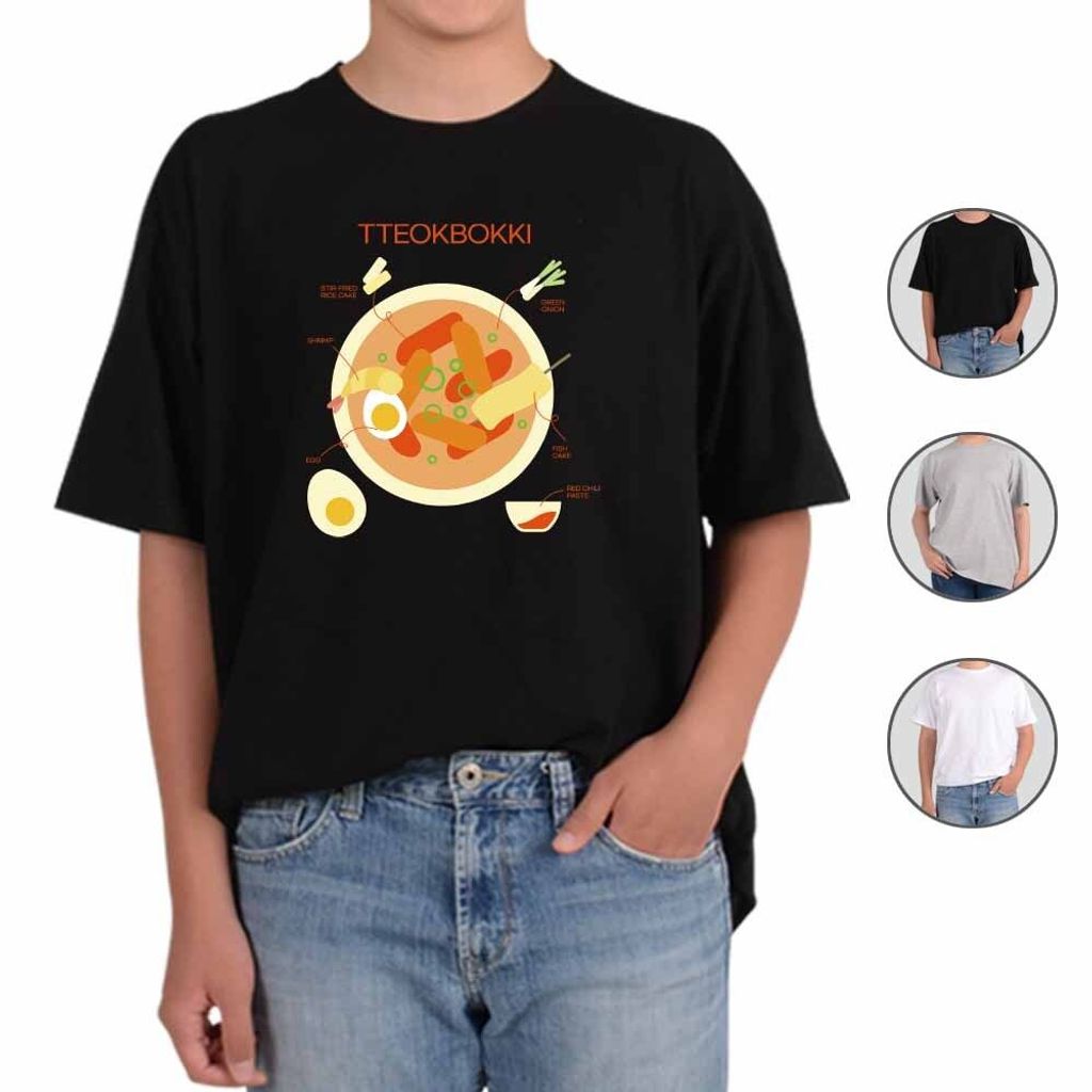 ATOGATO 떡볶이레시피 분식 어묵 맞춤 반팔티 반팔화이트
