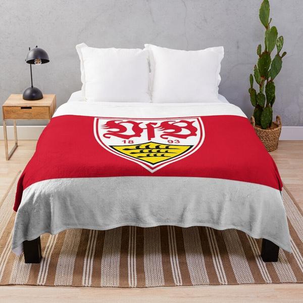 무릎 Stuttgart 로고 패널 던지기 담요 크로셰