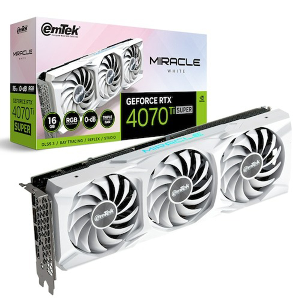 이엠텍 이엠텍 지포스 RTX 4070 Ti SUPER MIRACLE WHITE D6X 16GB