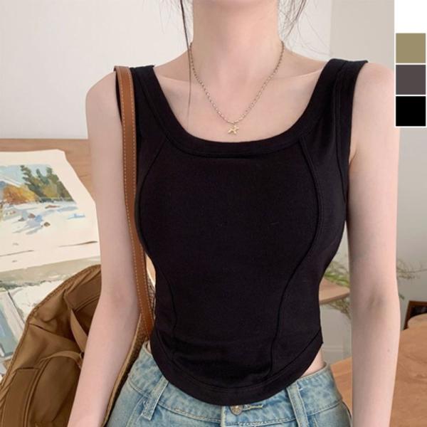 여자 U라인 러닝탑 1P 여름 데일리 운동 이너 나시티