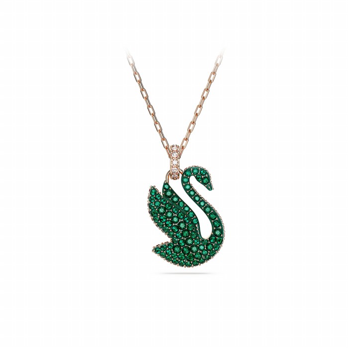 스와로브스키 여성 미디움 Iconic Swan 스완 그린 목걸이 5650067