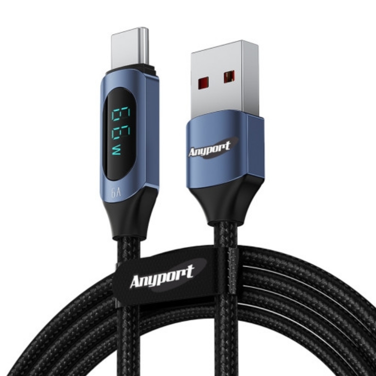 엘디네트웍스 애니포트 디스플레이 USB A to C 66W 고속충전케이블 AP-UTCD66W