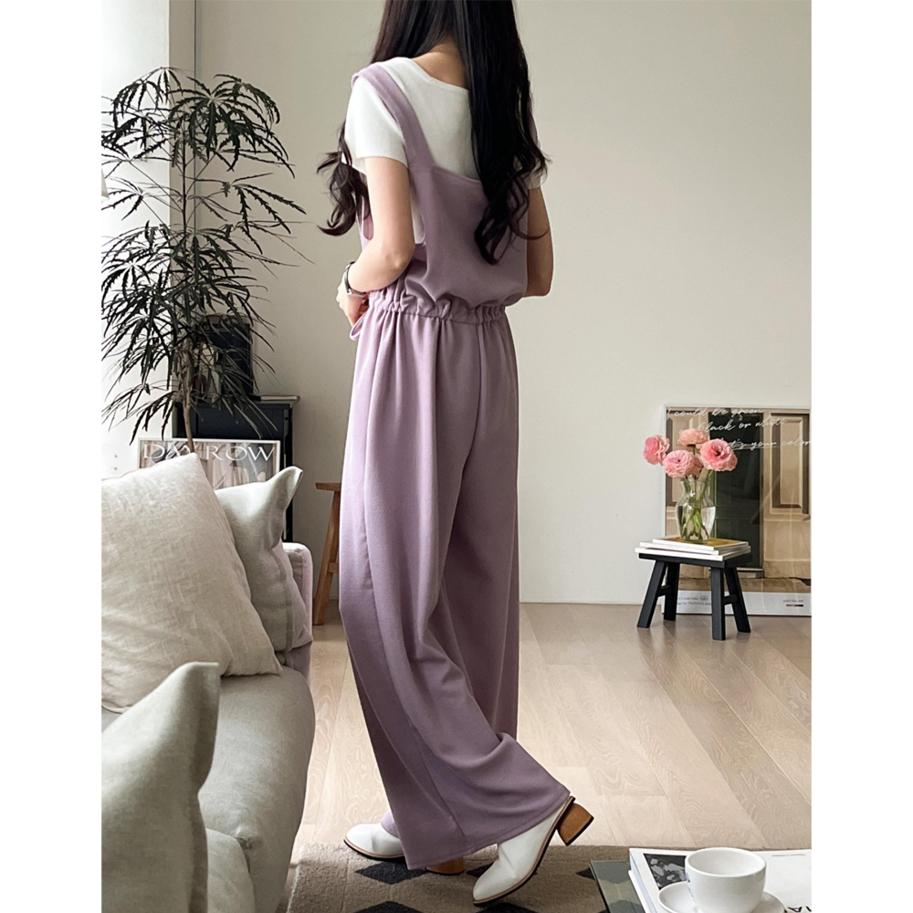 터널 끈 와이드 롱 점프슈트 ar24115