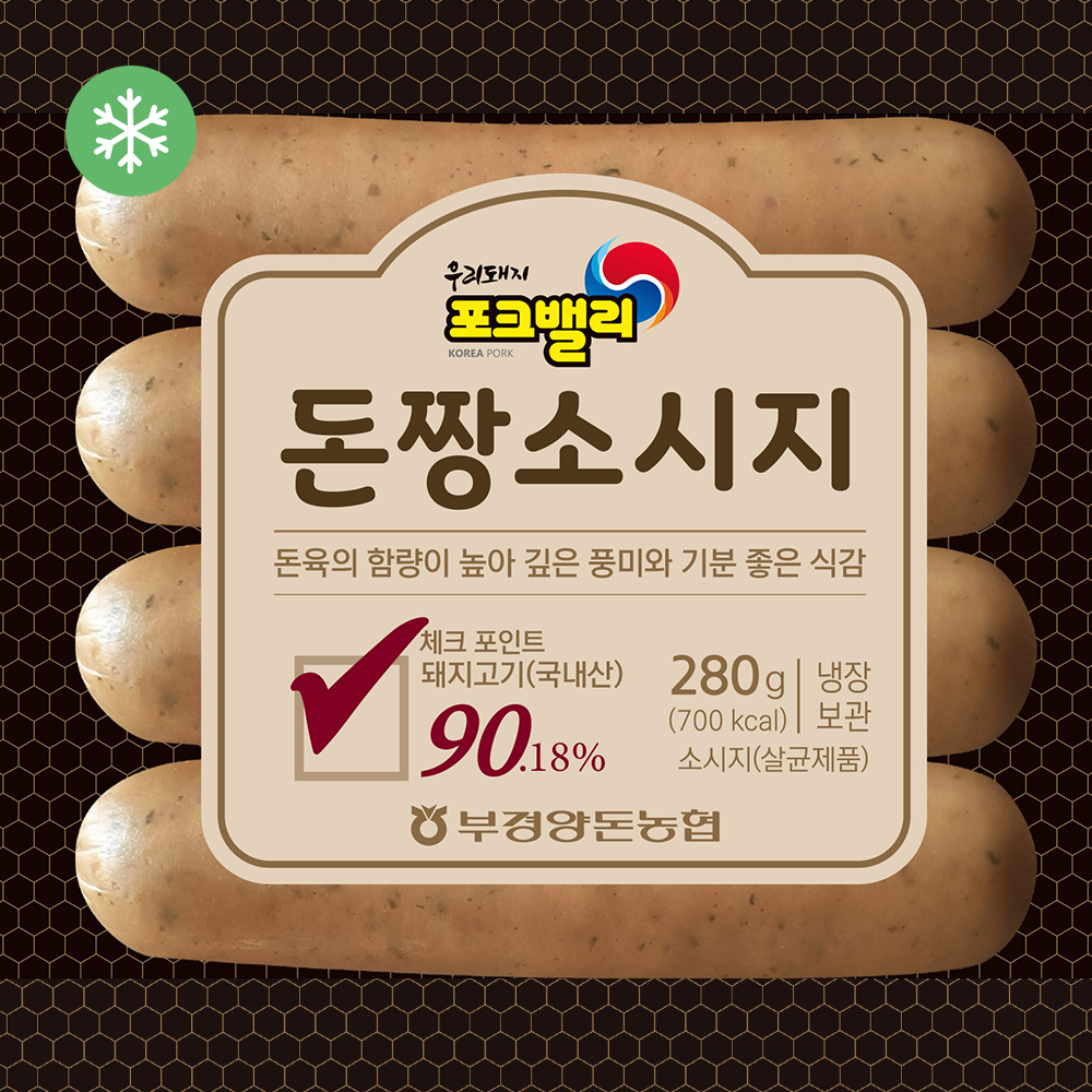 포크밸리 포키패밀리 포크밸리 돈짱소시지 국내산 돼지고기 280g