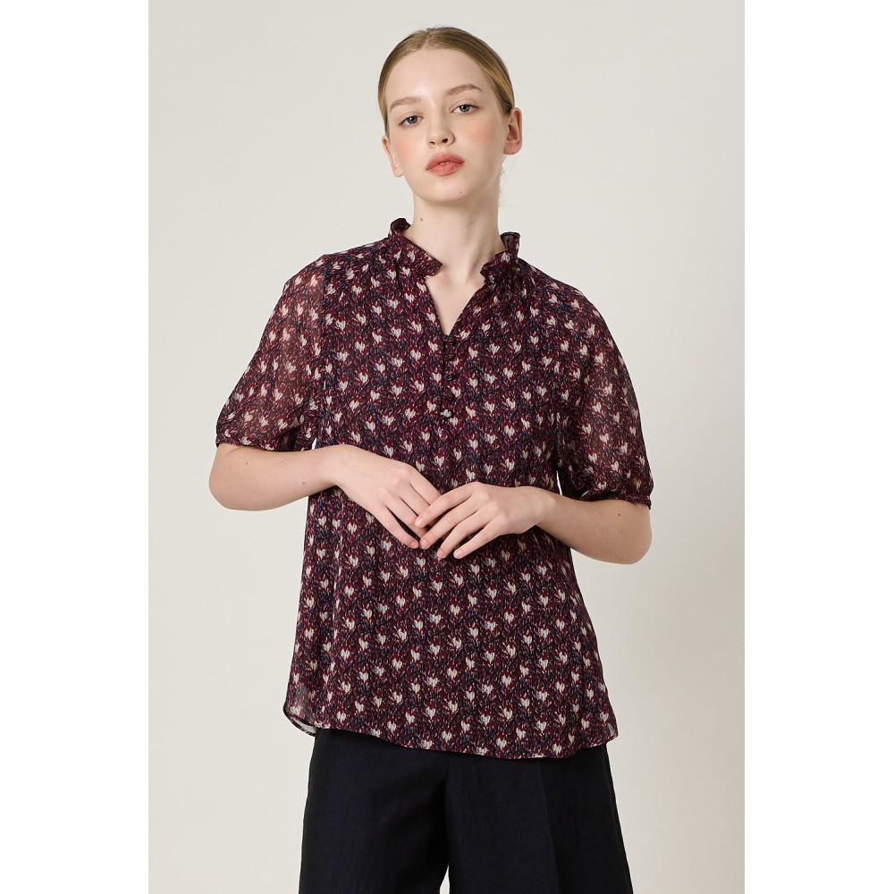 BCBG BCBG 볼륨 슬리브 프린트 블라우스 B2F7B401 474955
