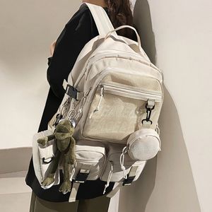 전면 메쉬 2개 파우치 캐주얼 학원 학생 백팩 대학생백팩 가벼운백팩 백백