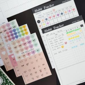 아이씨엘 Habit tracker 스티커 - 하트 face 해빗트래커 M