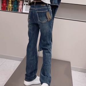 여성 하이웨스트 빈티지 일자 청바지 일자핏 데님팬츠
