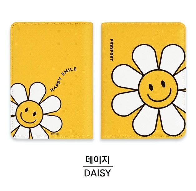 해피 스마일 데이지 해킹 방지 사피아노 여권 지갑 케이스