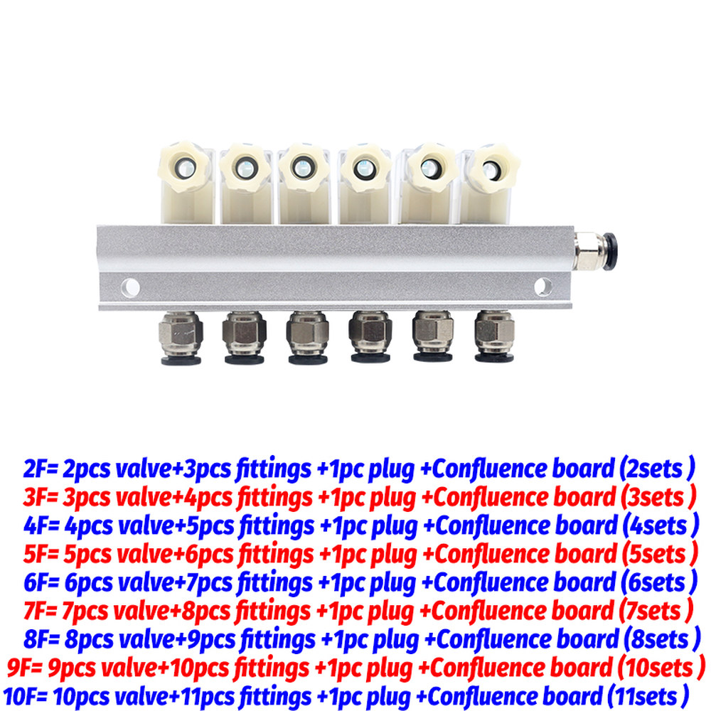 2v025 다방향 조합 매니폴드 공압 솔레노이드 밸브 12V 24V 110V 220V 정상 폐쇄 공기 자기