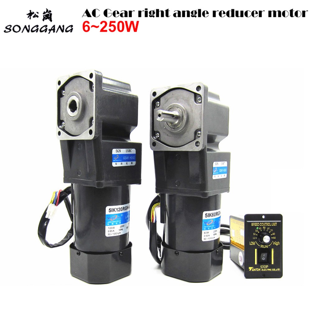 소형 90W 기어 직각 감속기 속도 컨트롤 모터 중원형중시 샤프트 거버너 AC220V