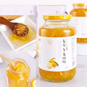 섬바다 유기농 유자차 유자청 완도 수제 무농약 500g 1개 1개입