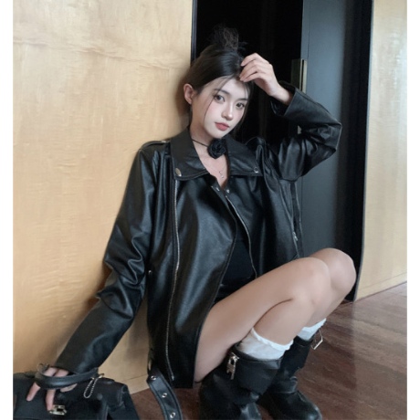 헤이쥬 가죽자켓 레더 루즈핏 봄자켓