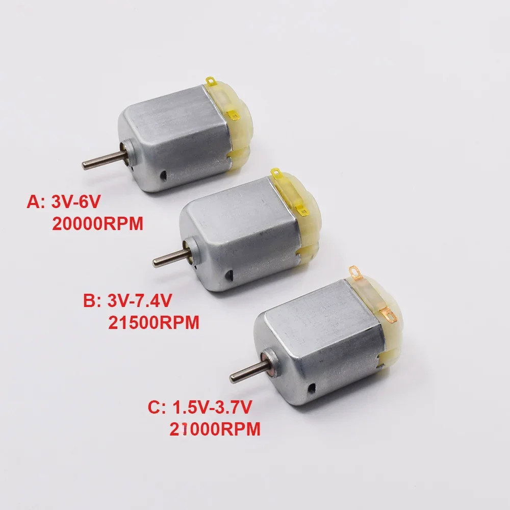 마이크로 카본 브러쉬 모터 DC 1 5V 3V 3 7V 5V 6V 7 4V RC 장난감 슬롯 자동차 모델 용 고속 미 FC-130SA