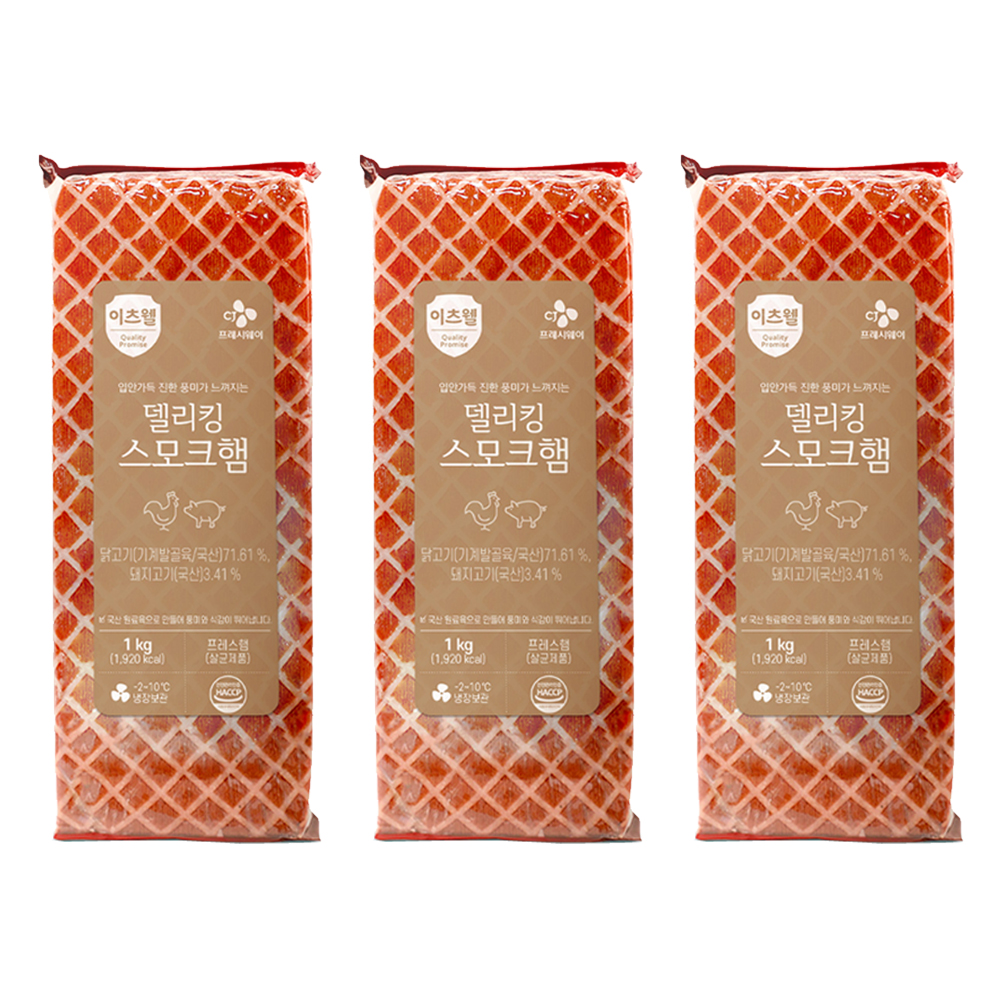 소디프비앤에프 CJ 이츠웰 델리킹 스모크햄 1kg x 3개