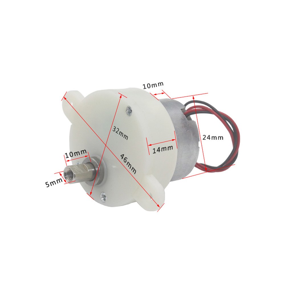 기어 모터 6v 마이크로 편심 저속 5RPM 플라스틱 음소거 감속기 JS-30 100RPM