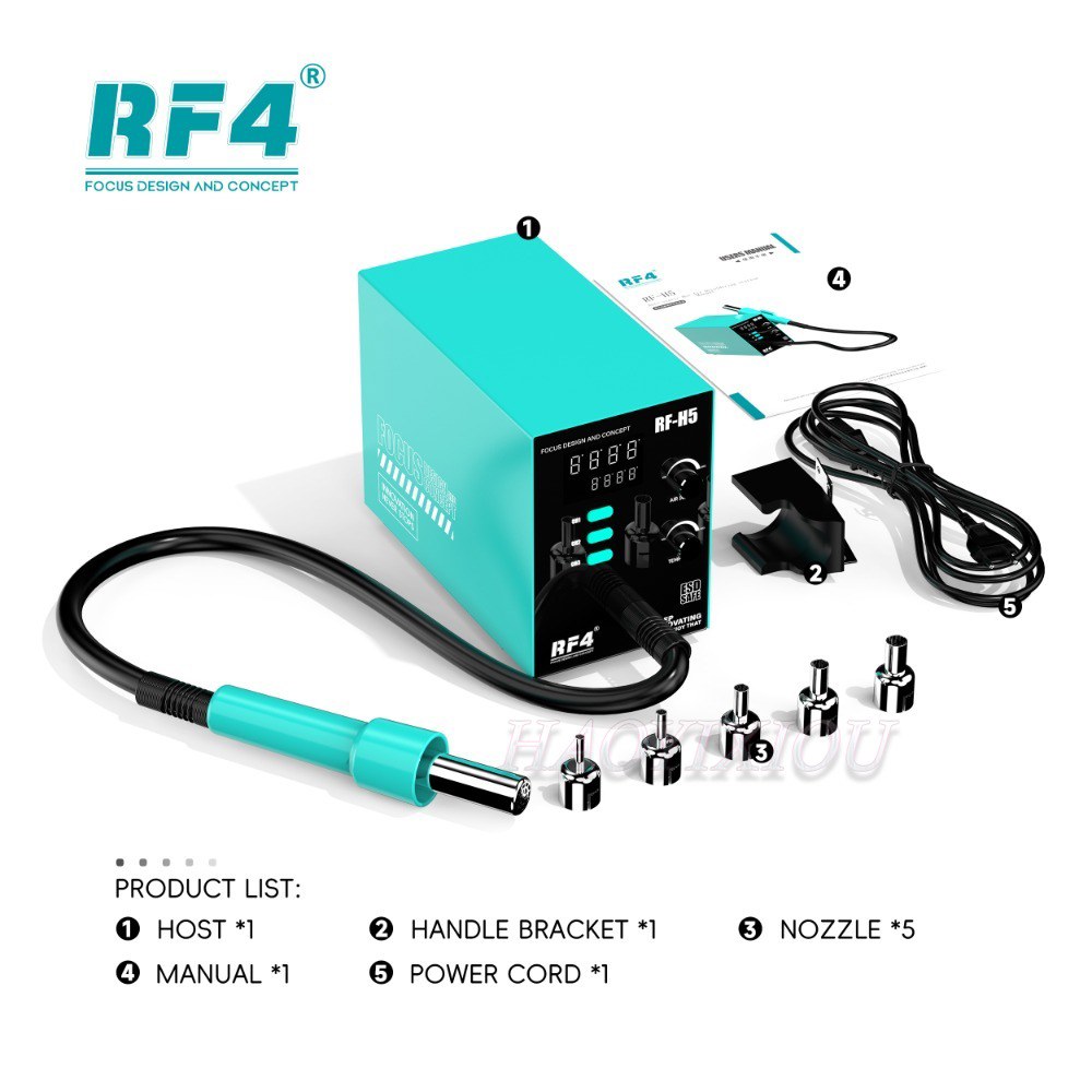 RF4 핫 에어 건 RF H5 800W BGA 재작업 납땜 스테이션 SMD SMT 용접 수리용 열 220V 110V